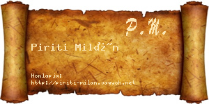 Piriti Milán névjegykártya