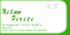 milan piriti business card